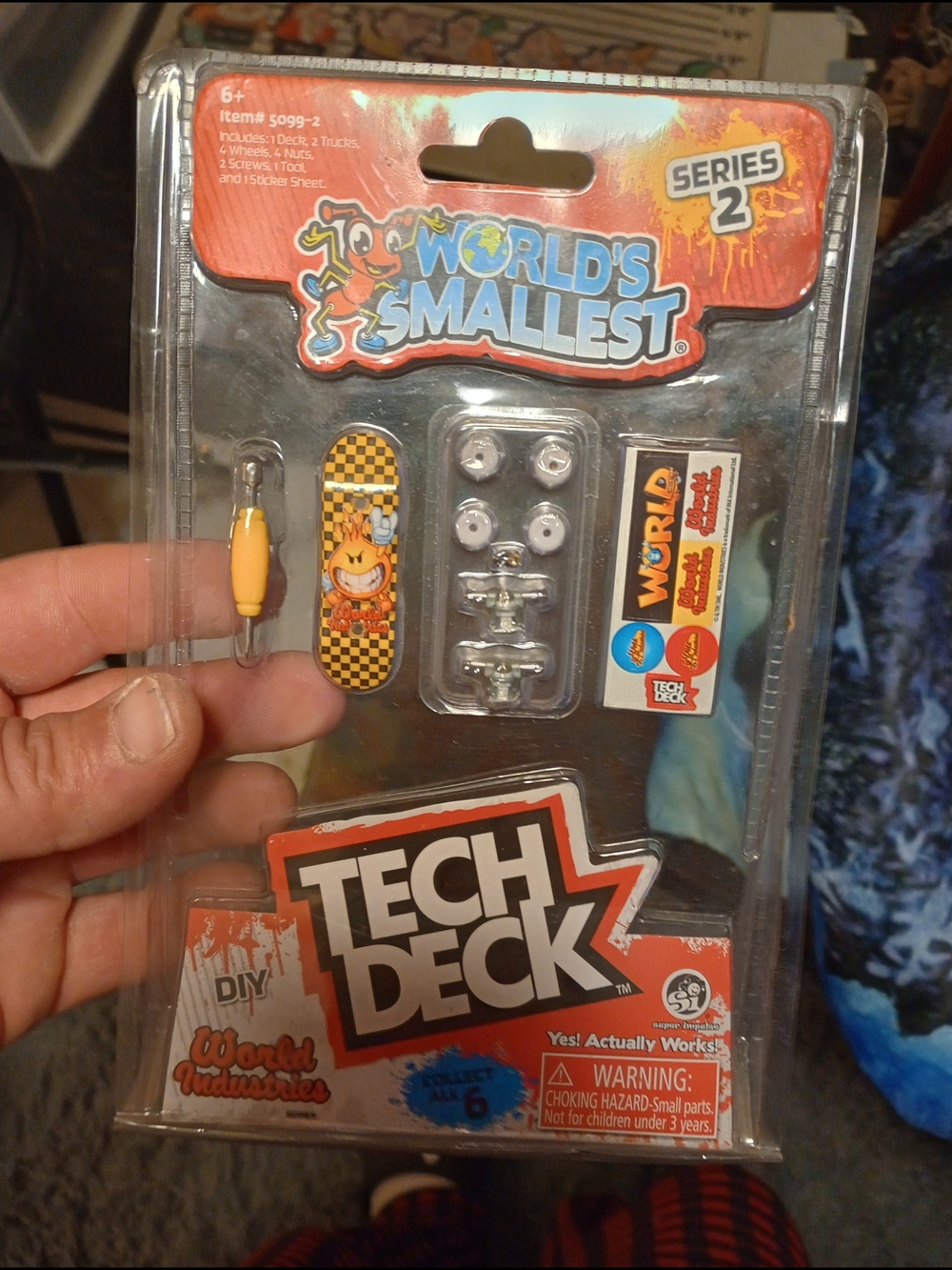 World's Smallest Series 2 Yellow Fingerboard Skateboard Set